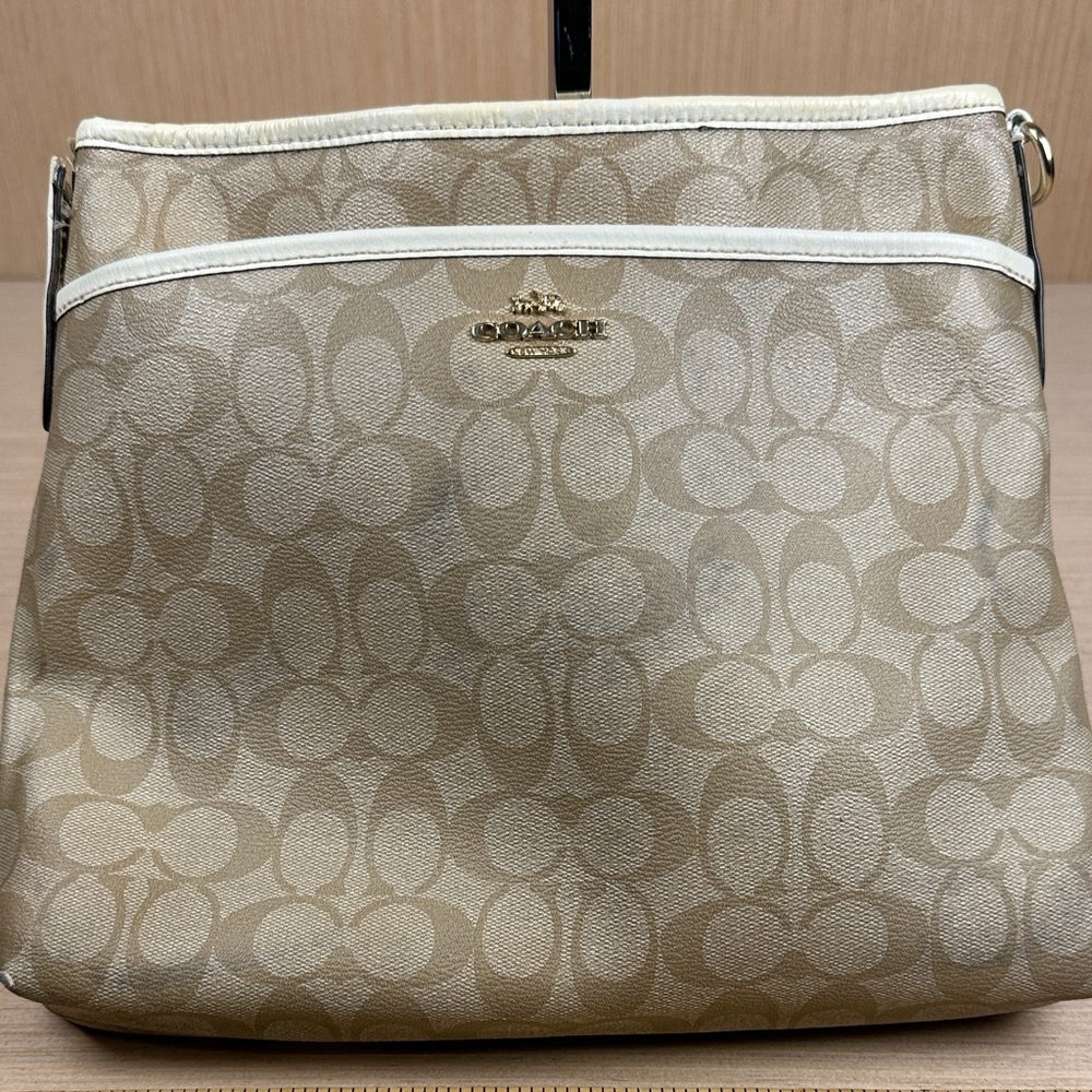 Coach Beige Signature Shoulder Bag